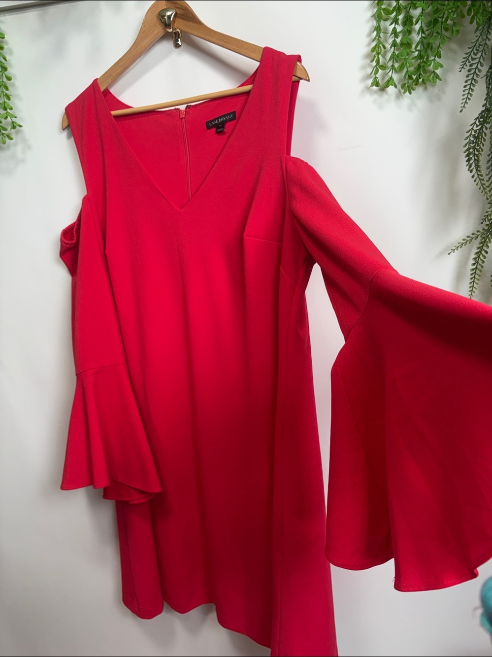 Lane Bryant Bold pink Cold Shoulder Midi Dress